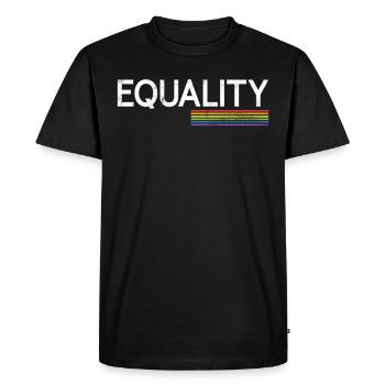Egalité LGBTQ Drapeau arc-en-ciel Fierté LGBTQ - T-shirt Premium bio Homme - noir - Devant - Nico (187cm)