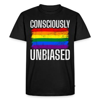 Egalité LGBTQ Drapeau arc-en-ciel Fierté LGBTQ - T-shirt Premium bio Homme - noir - Devant - Nico (187cm)