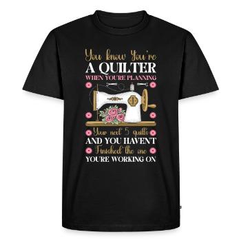 Quilt Knitting Crochet Sewing Machine Fabric - Men's Premium Organic T-Shirt - black - Front - Nico (187cm)