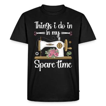 Quilt Knitting Crochet Sewing Machine Fabric - Men's Premium Organic T-Shirt - black - Front - Nico (187cm)