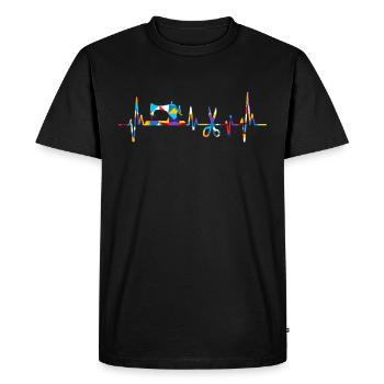 Quilt Knitting Crochet Sewing Machine Fabric - Men's Premium Organic T-Shirt - black - Front - Nico (187cm)