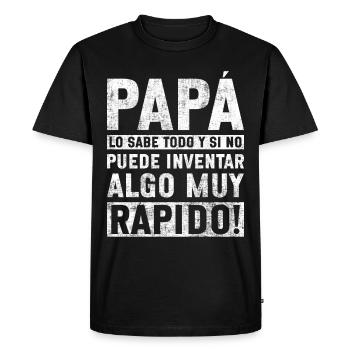 Spanish Father Bilingual Latino Father's Day - Men's Premium Organic T-Shirt - black - Front - Nico (187cm)