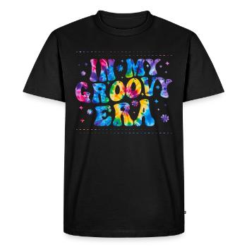 Groovy Tie Dye Peace Love Sign Retro Hippie - Men's Premium Organic T-Shirt - black - Front - Nico (187cm)