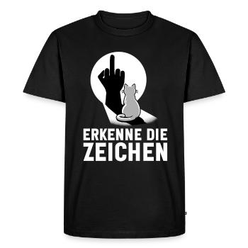 Reconnaître les signes drôle d’ombre de chat - T-shirt Premium bio Homme - noir - Devant - Nico (187cm)