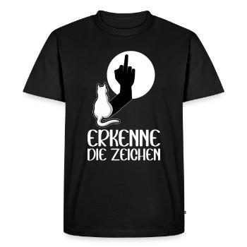Reconnaître les signes drôle d’ombre de chat - T-shirt Premium bio Homme - noir - Devant - Nico (187cm)