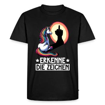 Recognize the Signs Unicorn Shadow Funnier - Men's Premium Organic T-Shirt - black - Front - Nico (187cm)