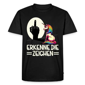 Recognize the Signs Unicorn Shadow Funnier - Men's Premium Organic T-Shirt - black - Front - Nico (187cm)