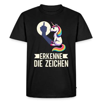 Recognize the Signs Unicorn Shadow Funnier - Men's Premium Organic T-Shirt - black - Front - Nico (187cm)
