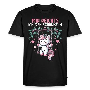 J’en ai assez, je vais me balancer, licorne drôle - T-shirt Premium bio Homme - noir - Devant - Nico (187cm)