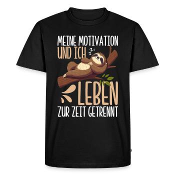 Ma motivation et moi vivons actuellement séparément - T-shirt Premium bio Homme - noir - Devant - Nico (187cm)