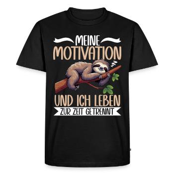 Ma motivation et moi vivons actuellement séparément - T-shirt Premium bio Homme - noir - Devant - Nico (187cm)