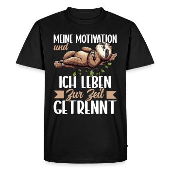 Ma motivation et moi vivons actuellement séparément - T-shirt Premium bio Homme - noir - Devant - Nico (187cm)