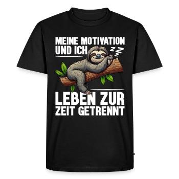 Ma motivation et moi vivons actuellement séparément - T-shirt Premium bio Homme - noir - Devant - Nico (187cm)