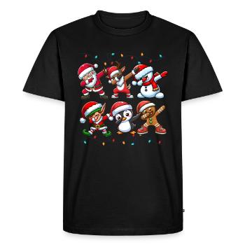 Dabbing Père Noël Elfe Équipe de Noël Garçons Filles - T-shirt Premium bio Homme - noir - Devant - Nico (187cm)