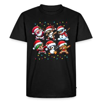 Dabbing Père Noël Elfe Équipe de Noël Garçons Filles - T-shirt Premium bio Homme - noir - Devant - Nico (187cm)