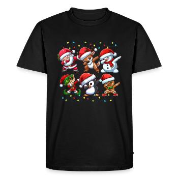 Dabbing Père Noël Elfe Équipe de Noël Garçons Filles - T-shirt Premium bio Homme - noir - Devant - Nico (187cm)