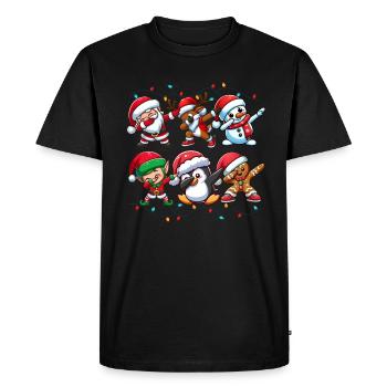 Dabbing Père Noël Elfe Équipe de Noël Garçons Filles - T-shirt Premium bio Homme - noir - Devant - Nico (187cm)