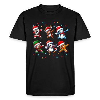Dabbing Père Noël Elfe Équipe de Noël Garçons Filles - T-shirt Premium bio Homme - noir - Devant - Nico (187cm)