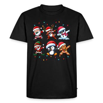 Dabbing Père Noël Elfe Équipe de Noël Garçons Filles - T-shirt Premium bio Homme - noir - Devant - Nico (187cm)
