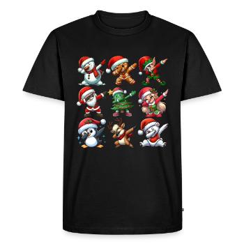 Dabbing Santa Elf Christmas Dance Squad Trendy - Men's Premium Organic T-Shirt - black - Front - Nico (187cm)