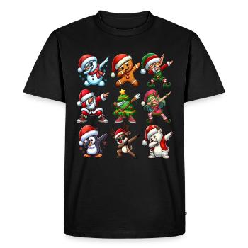 Dabbing Santa Elf Christmas Dance Squad Trendy - Men's Premium Organic T-Shirt - black - Front - Nico (187cm)