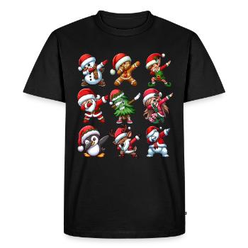 Dabbing Santa Elf Christmas Dance Squad Trendy - Men's Premium Organic T-Shirt - black - Front - Nico (187cm)