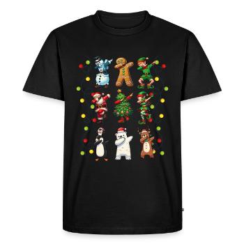 Dabbing Santa Elf Christmas Dance Squad Trendy - Men's Premium Organic T-Shirt - black - Front - Nico (187cm)