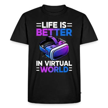 Virtual Reality Athlete Witzer VR Gamer Headset - Men's Premium Organic T-Shirt - black - Front - Nico (187cm)