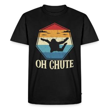 Parachute Fire Camp -Junkie -Parachutist - Men's Premium Organic T-Shirt - black - Front - Nico (187cm)