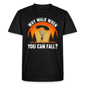 Parachute Fire Camp -Junkie -Parachutist - Men's Premium Organic T-Shirt - black - Front - Nico (187cm)
