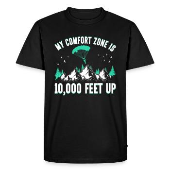 Parachute Fire Camp -Junkie -Parachutist - Men's Premium Organic T-Shirt - black - Front - Nico (187cm)