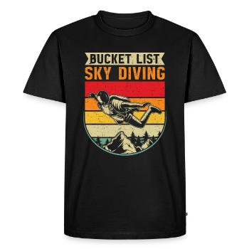 Parachute Fire Camp -Junkie -Parachutist - Men's Premium Organic T-Shirt - black - Front - Nico (187cm)