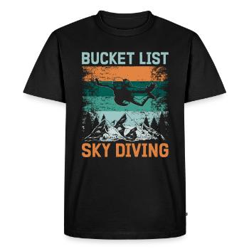 Parachute Fire Camp -Junkie -Parachutist - Men's Premium Organic T-Shirt - black - Front - Nico (187cm)