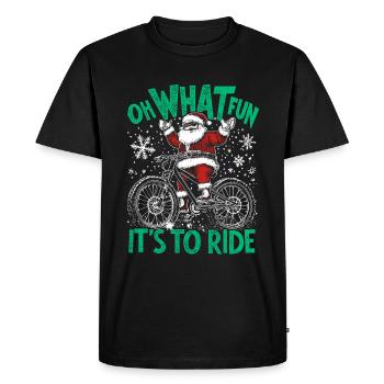 SANTA CLAUS HARDTAIL MOUNTAIN BIKE CHRISTMAS - Men's Premium Organic T-Shirt - black - Front - Nico (187cm)