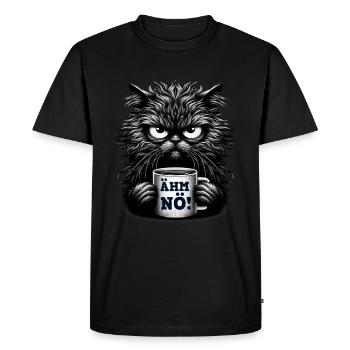 um nope cat funny ironic tea coffee sayings - Men's Premium Organic T-Shirt - black - Front - Nico (187cm)