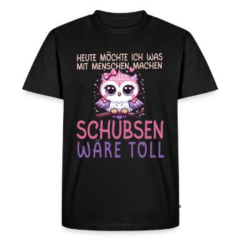Aujourd’hui, je veux pousser les gens à hibou - T-shirt Premium bio Homme - noir - Devant - Nico (187cm)