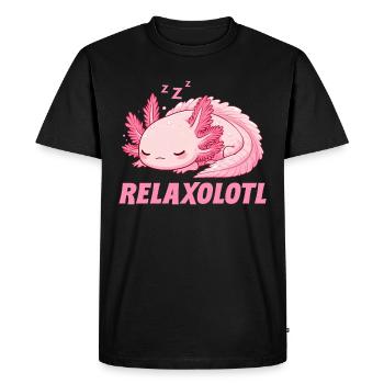 Relaxolotl Axolotl Lève-tard Dormir Se détendre - T-shirt Premium bio Homme - noir - Devant - Nico (187cm)