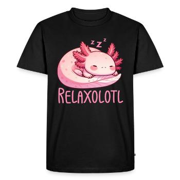 Relaxolotl Axolotl Lève-tard Dormir Se détendre - T-shirt Premium bio Homme - noir - Devant - Nico (187cm)