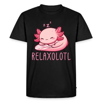 Relaxolotl Axolotl Lève-tard Dormir Se détendre - T-shirt Premium bio Homme - noir - Devant - Nico (187cm)