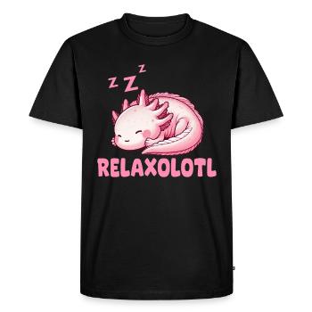Relaxolotl Axolotl Lève-tard Dormir Se détendre - T-shirt Premium bio Homme - noir - Devant - Nico (187cm)
