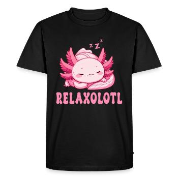 Relaxolotl Axolotl Lève-tard Dormir Se détendre - T-shirt Premium bio Homme - noir - Devant - Nico (187cm)