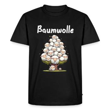Cotton Sheep Cartoon Funny Sheep Pun - Men's Premium Organic T-Shirt - black - Front - Nico (187cm)