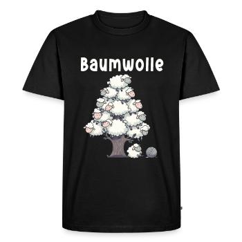 Cotton Sheep Cartoon Funny Sheep Pun - Men's Premium Organic T-Shirt - black - Front - Nico (187cm)