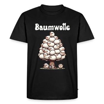 Cotton Sheep Cartoon Funny Sheep Pun - Men's Premium Organic T-Shirt - black - Front - Nico (187cm)