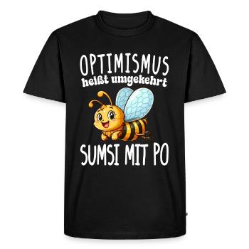 L’optimisme signifie à l’inverse Sumsi avec les fesses plus drôles - T-shirt Premium bio Homme - noir - Devant - Nico (187cm)