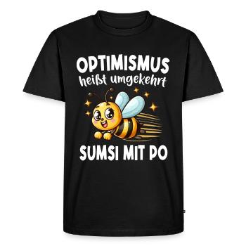 L’optimisme signifie à l’inverse Sumsi avec les fesses plus drôles - T-shirt Premium bio Homme - noir - Devant - Nico (187cm)