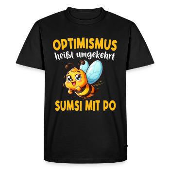 L’optimisme signifie à l’inverse Sumsi avec les fesses plus drôles - T-shirt Premium bio Homme - noir - Devant - Nico (187cm)
