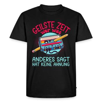 Cassettes Lecteur Mixtape Musique des années 80 Vintage Rétro - T-shirt Premium bio Homme - noir - Devant - Nico (187cm)