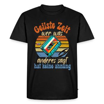 Cassettes Lecteur Mixtape Musique des années 80 Vintage Rétro - T-shirt Premium bio Homme - noir - Devant - Nico (187cm)
