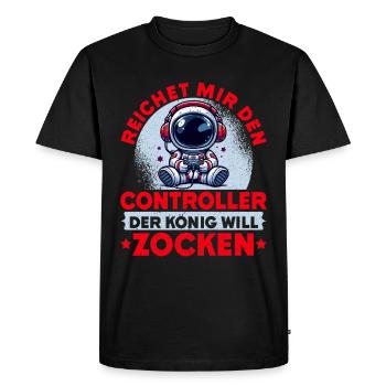 Hands me the controller the king wants to gamble - Men's Premium Organic T-Shirt - black - Front - Nico (187cm)